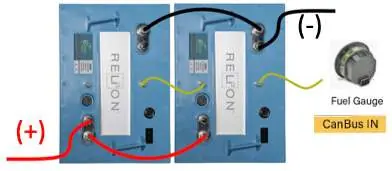 Diagram 6: Remote Button only + 2 or more batteries (no splitter)