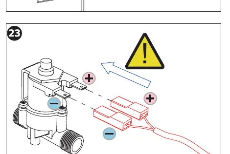 Electrical connection of the solenoid valve