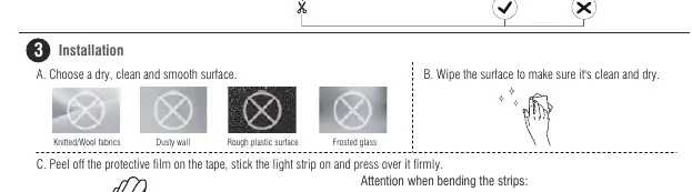 Surface preparation and strip installation steps.