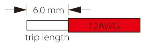 DC wire stripping length