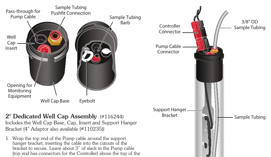 2" Dedicated Well Cap Assembly setup