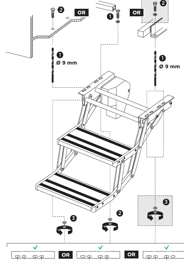 Mounting the step
