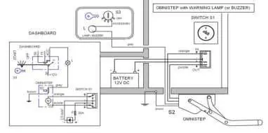 Wiring diagram for Thule Step with warning lamp or buzzer