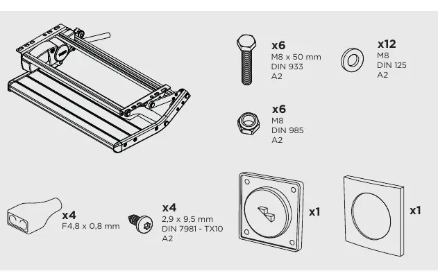 Parts included in the kit