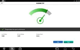 Charging test results screen.