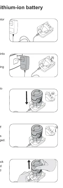 Steps for charging the lithium-ion battery.