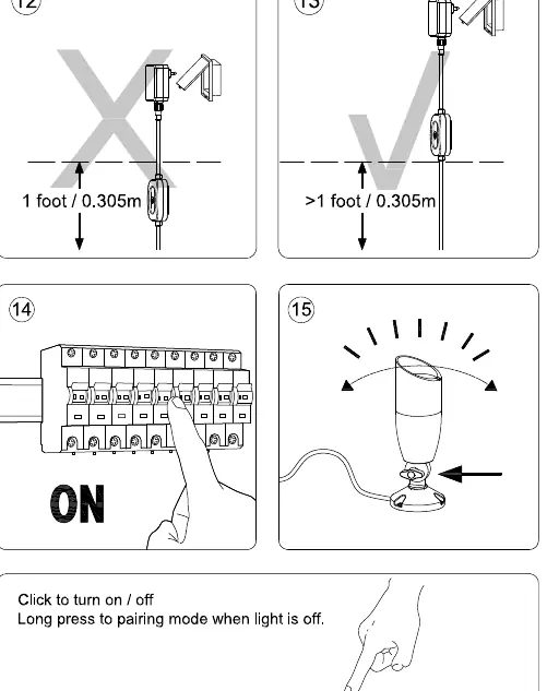 Control button operation for power and pairing
