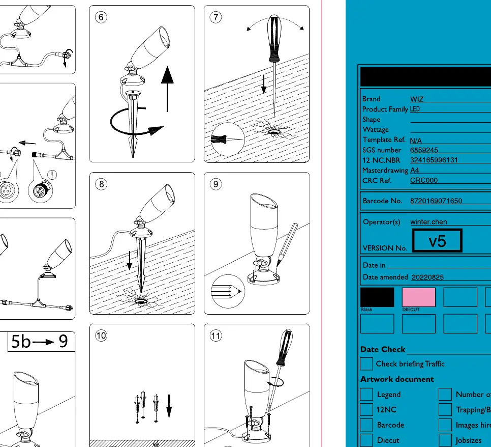 Mounting options: ground stake and surface screw installation