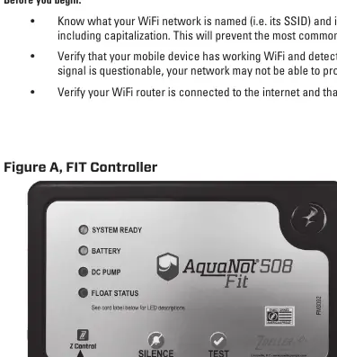 Controller interface and WiFi settings.