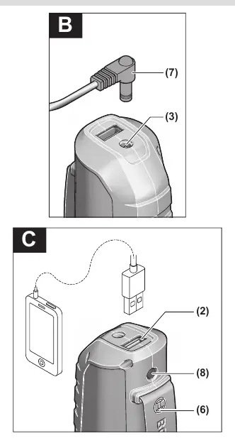 Connecting heating elements and charging USB devices