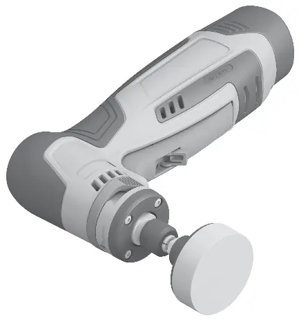 Attach the grinding accessory to the tool head.