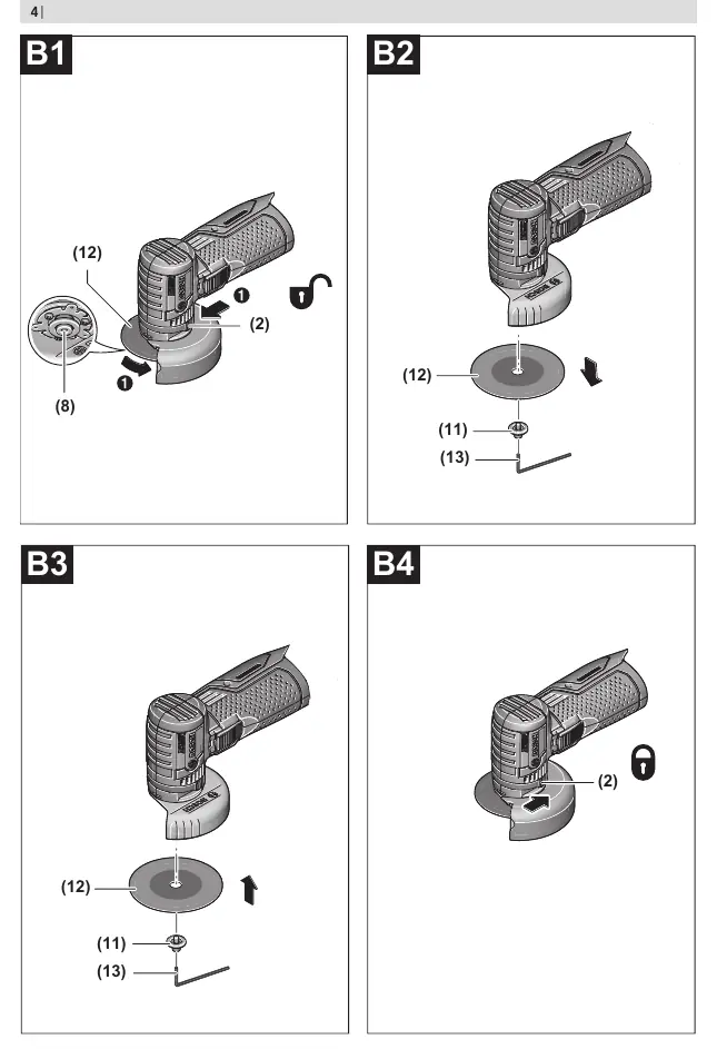 Removing and installing the abrasive tool