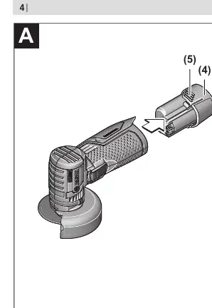 Battery installation (A) and guard mounting (B)
