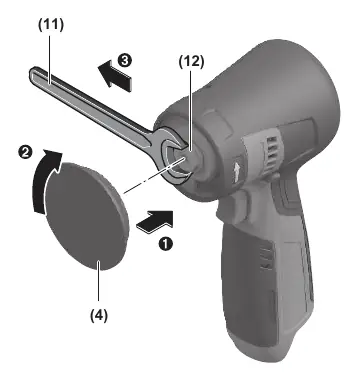 Installing the polishing disc