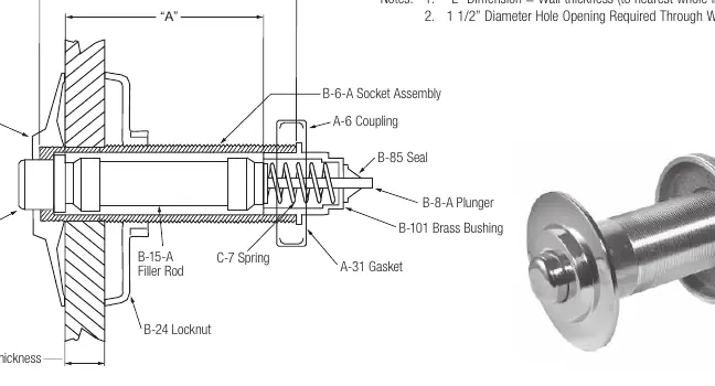 L Dimension and Socket Assembly diagram