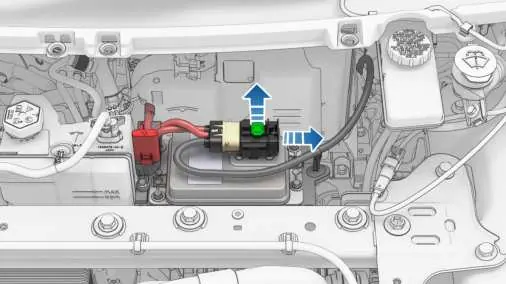 Disconnecting the LV battery connector