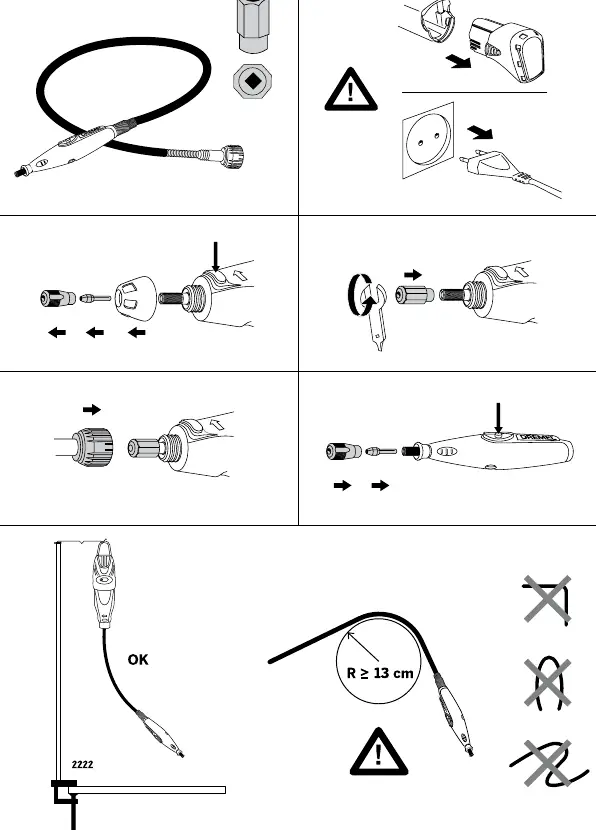 Flexible shaft setup