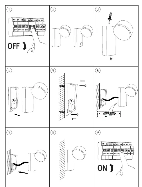 Installation steps for the Avide Siraz Series wall lamp