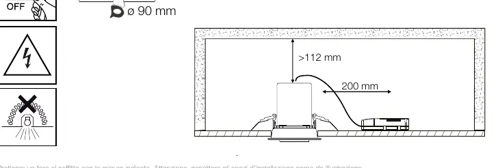 Drilling and installation clearance requirements.