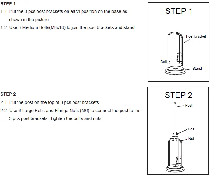Assembly steps 1 and 2