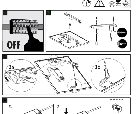 Installation steps 1 through 4, including mounting and wiring.
