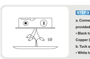 Wiring connection diagram for surface mount installation.