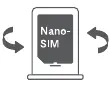 SIM card tray installation diagram.