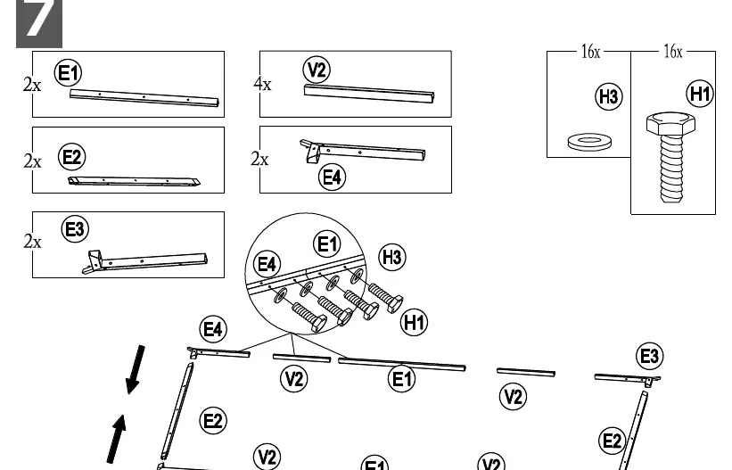 Step 7 & 8: Roof frame assembly