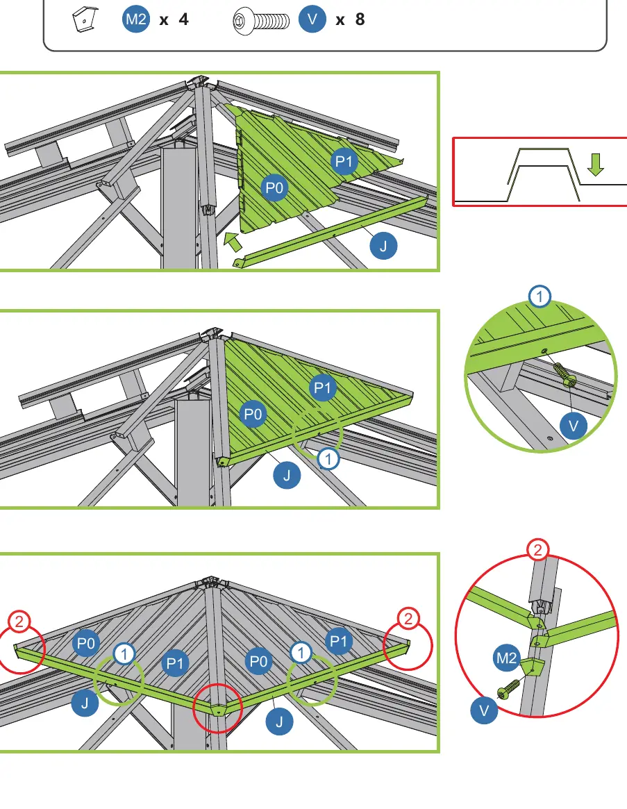 Metal panel overlapping method