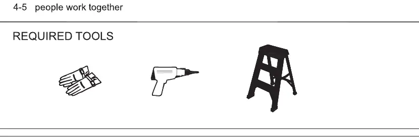 Required tools for assembly