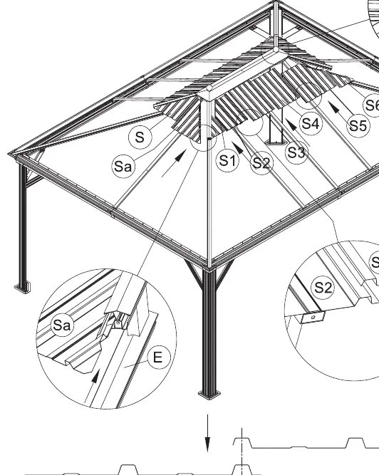 Step 14: Inserting roof panels