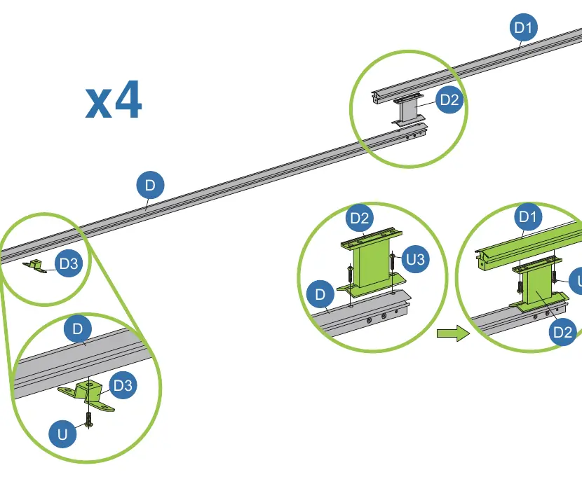 Step 10: Roof support assembly