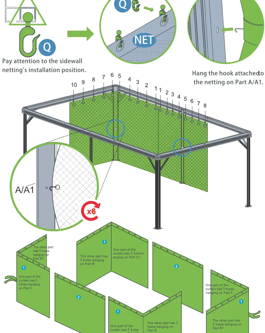 Step 27: Netting installation