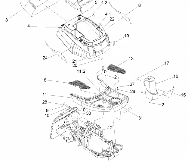 Body and Decal Assembly diagram