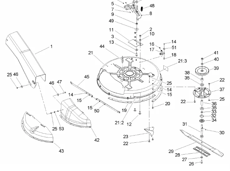 Deck and Spindle Assembly diagram