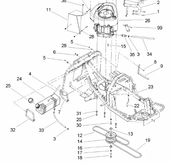 Engine and Fuel Tank Assembly diagram