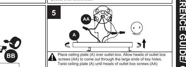 Attaching the ceiling plate