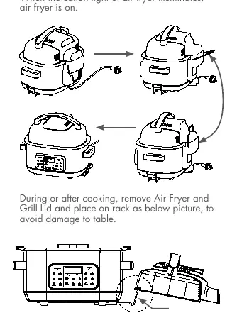 Air Fryer and Grill Lid assembly and latching mechanism