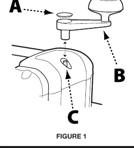 Attaching the height adjustment handle