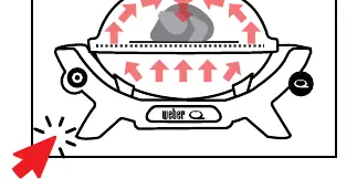 Indirect cooking setup diagram