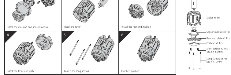 Exploded view and assembly steps