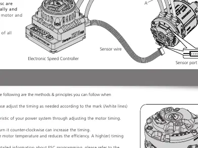 Wiring diagram showing ESC to motor connection