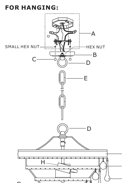 Diagram for hanging installation configuration.