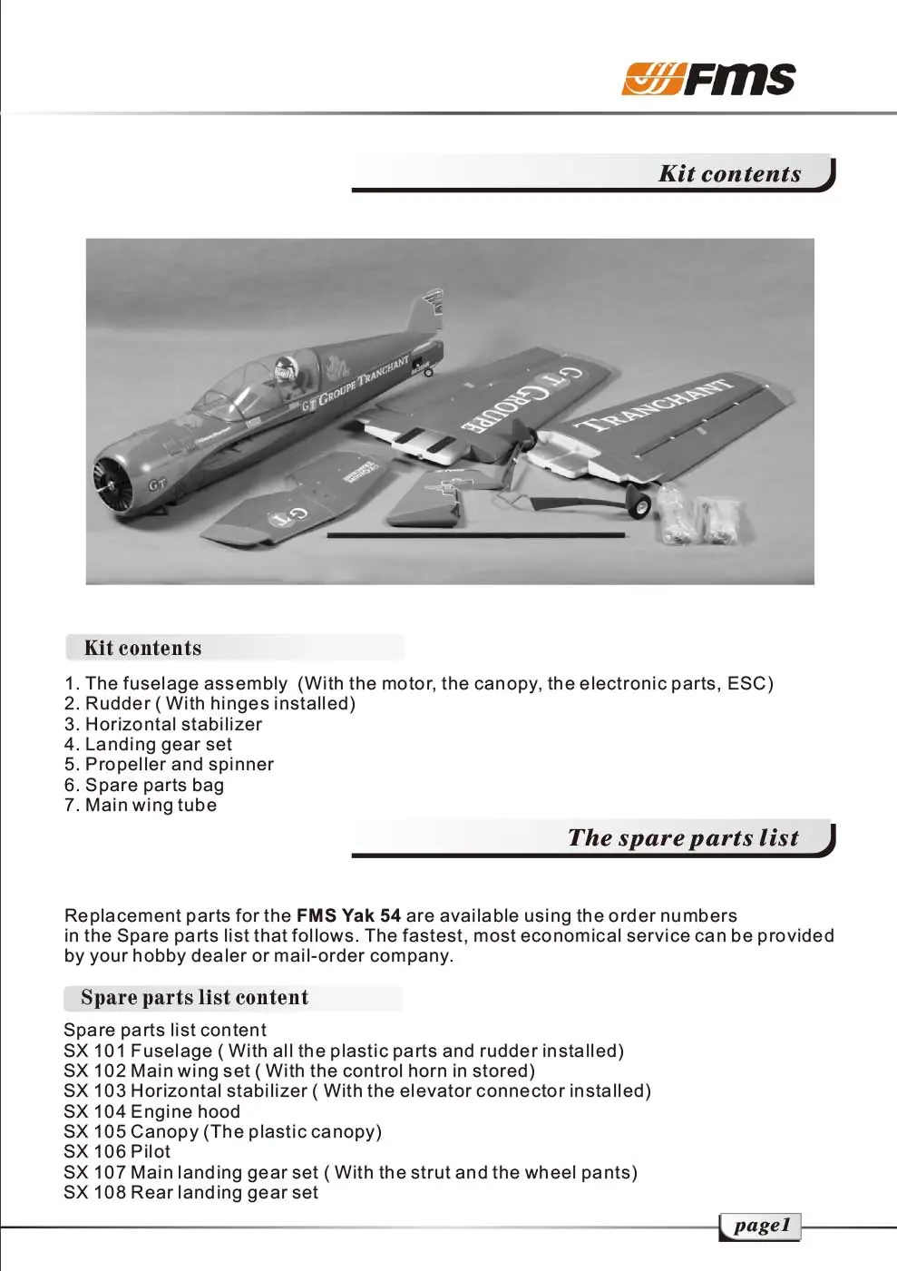 Verify all kit contents.