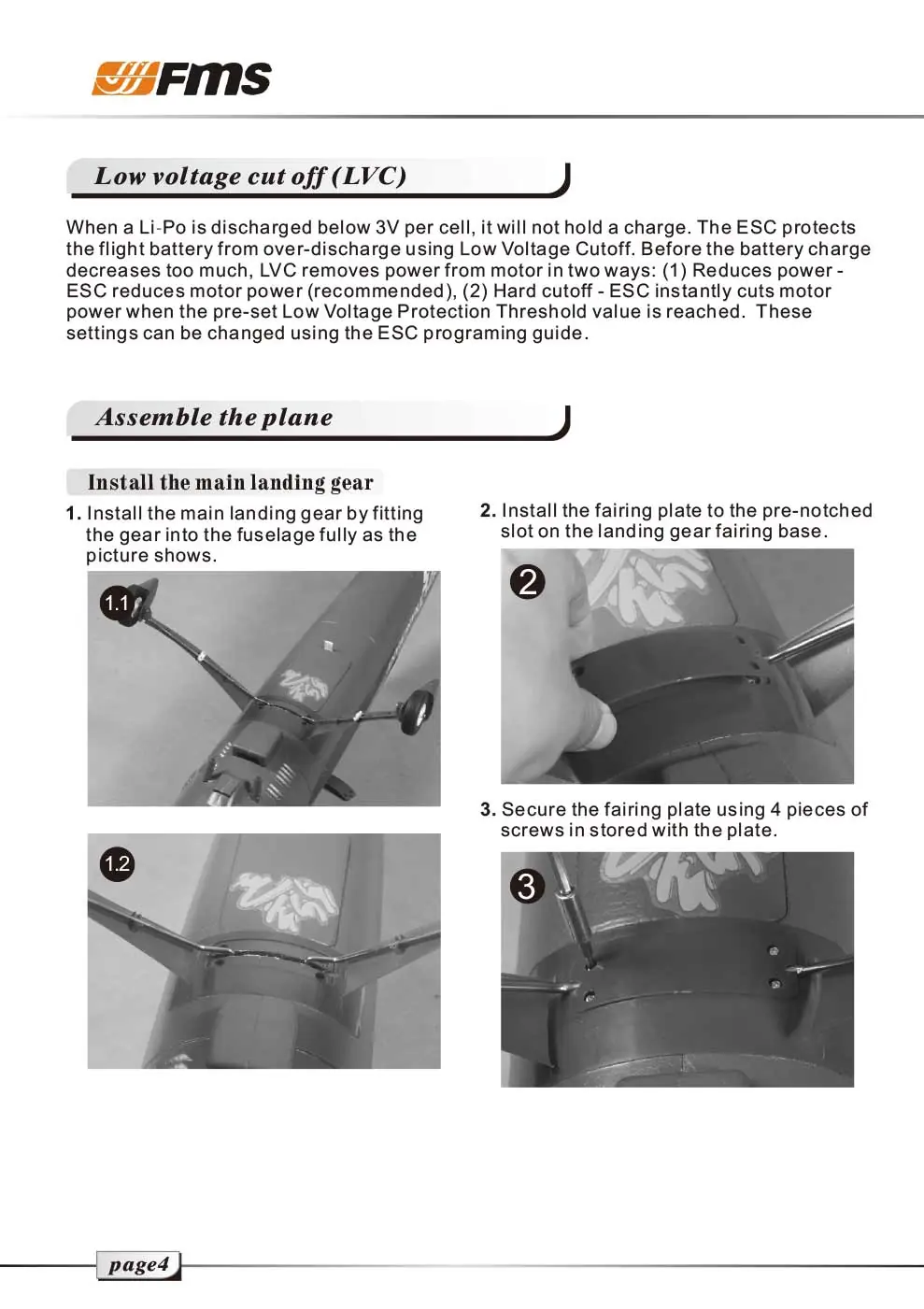 Install the main landing gear.