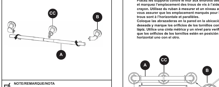 Marking bracket locations and removing rods