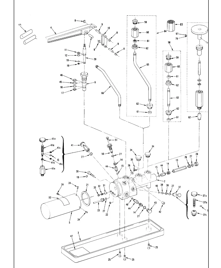 Exploded parts diagram for D Series testers.