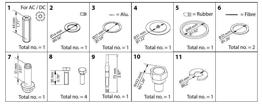 Parts list and specifications