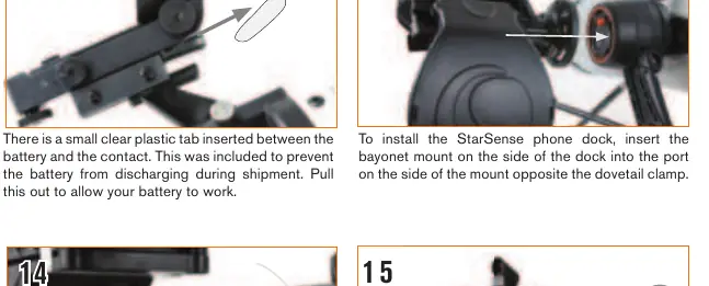Installing the StarSense phone dock.
