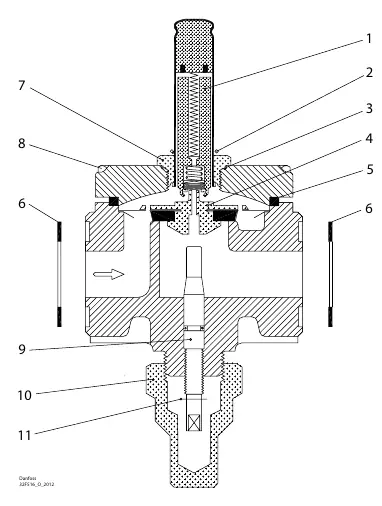 EVRA valve exploded view diagram